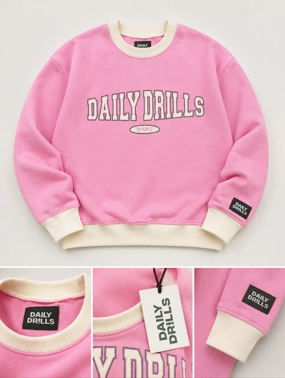 Sold Out-NWT Daily Drills Taffy Pink Sport Crew + Super Shorts Set XS/S